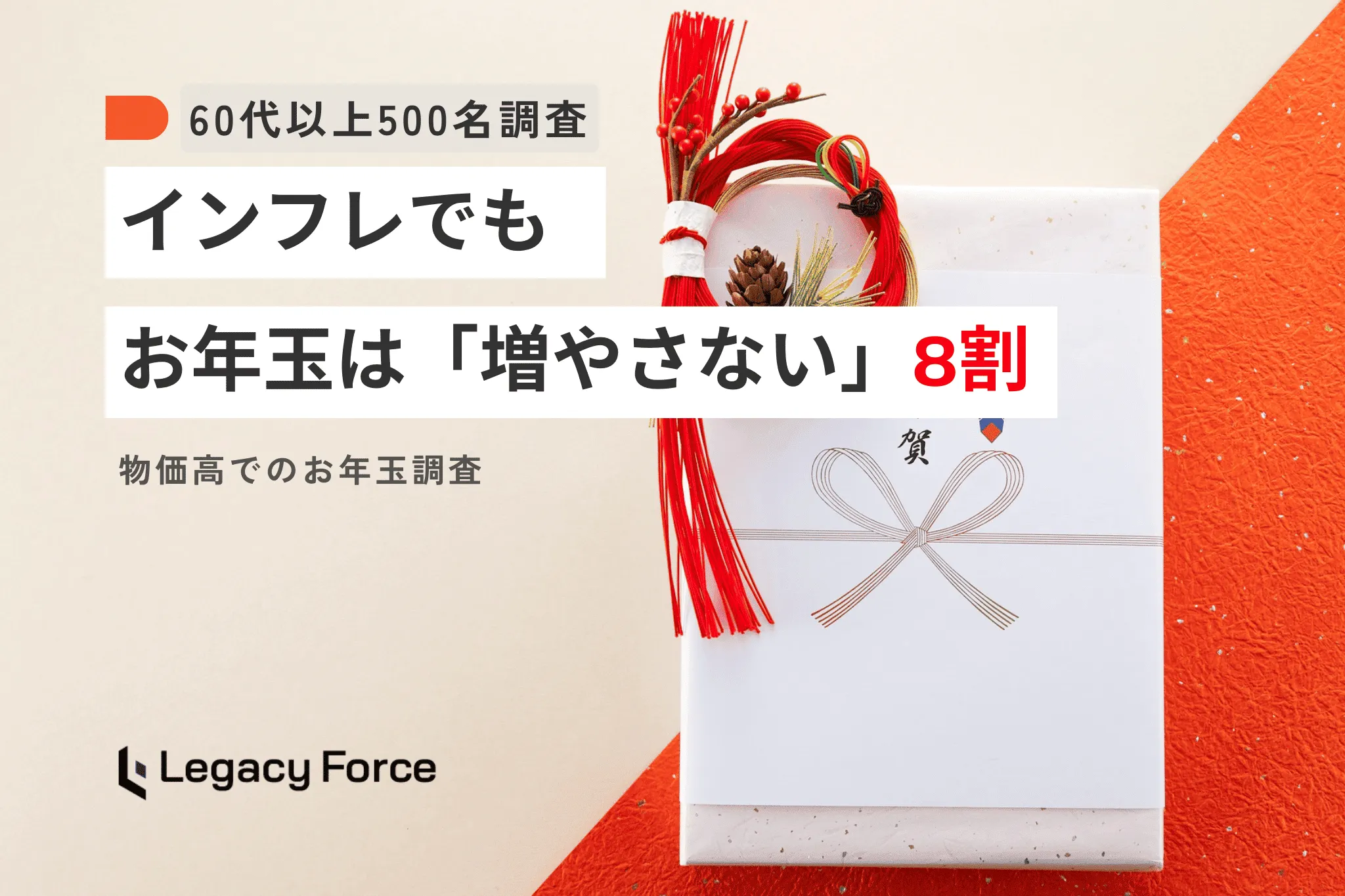 【60代以上500名調査】物価高でお年玉も値上げする？インフレでもお年玉は「増やさない」8割。お年玉の実質価値は目減りへ